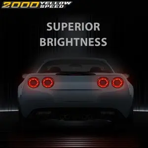 4PCS Black LED Brake Tail Lights Fit For 2005-2012 Chevrolet Corvette C6 Coupe