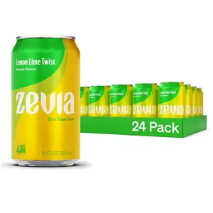 Zero Sugar Soda, Lemon Lime Twist, 12 oz Cans (24Pack) – Naturally Sweetened, NonGMO Project Verified, GlutenFree, Vegan