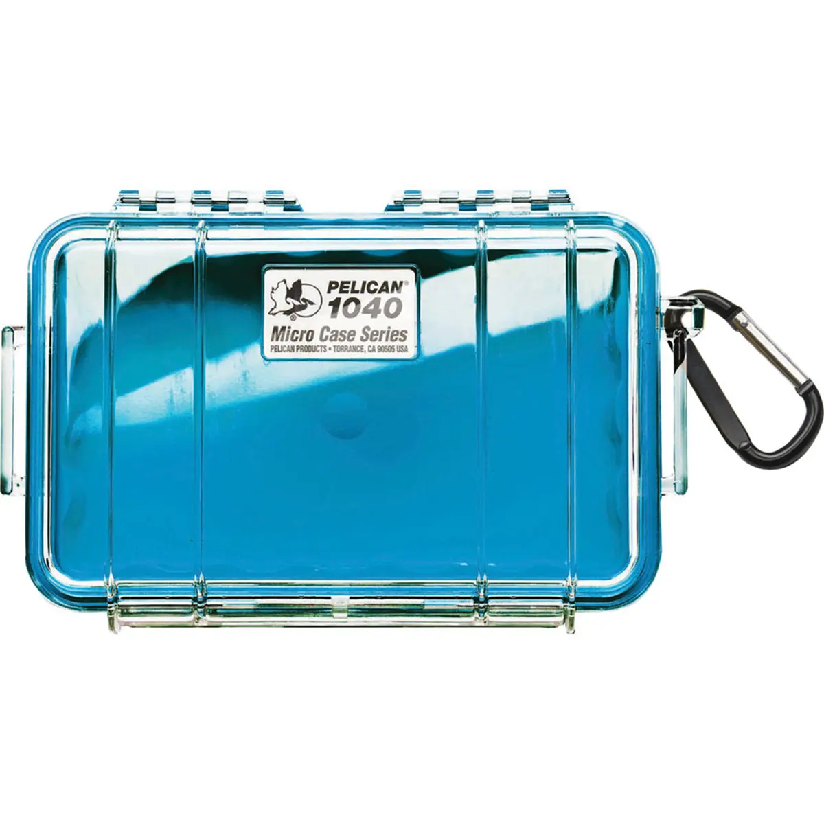 Pelican 1040 Watertight Hard Micro Case - Clear/Blue, with Rubber Liner, Automatic Pressure Purge Valve, Ideal for Luggage, Bags, Cell Phones, Adventurers