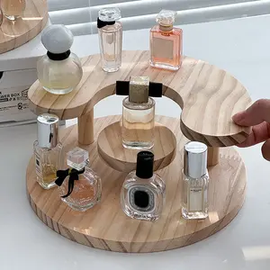 Multi-Layer Solid Wood Shelf, Desktop Perfume Stand, Elegant Staircase Rack, Tea Set Display, Coffee Cup Organizer, Cosmetics Holder, Display Storage