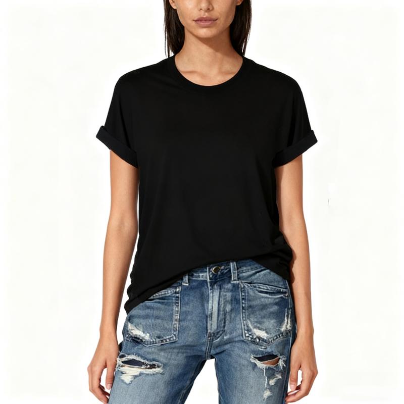 【Limited time deal】Women's Short Sleeve T-Shirts Multipack, Solid Color Round Neck Casual Tee Tops Women Underwear(T-shirt only)