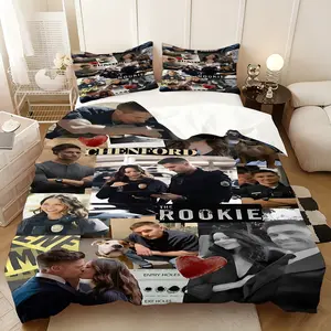 3Pcs,The Rookie printed three-piece bedding set, soft, comfortable and skin-friendly, universal in all seasons, bedding set, no pillow core, no quilt core, suitable for bedrooms, guest rooms - (1 quilt cover + 2 pillowcases) Bed sets