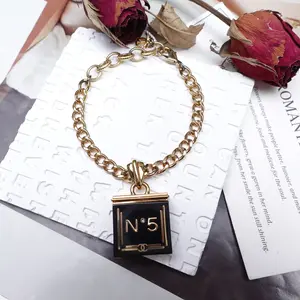 Pre-owned Chanel Perfume Bottle Resin Black&White Bracelet T10295588