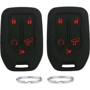 Silicone Key Fob Cover Compatible with for 2019 2020 2021 Chevrolet Chevy Silverado 1500 2500HD 3500HD GMC Sierra 1500 2500HD 3500HD HYQ1EA1352963213591396