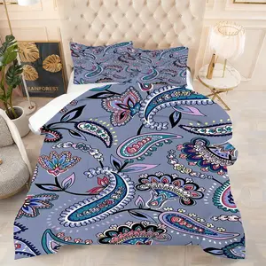 2/3Pcs Vibrant Floral Comforter Set, Colorful Bedding Set for a Chic Bedroom Decor, Soft & Cozy Design, Perfect for Adding Elegance and Style to Your Sleeping Space! 1 or 2 Pillowcase No Pillow Core