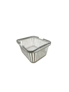 Multi-Functional Plastic Storage Basket with Handle, 2 Colors Available, Bathroom Kitchen Organizer, Draining Shelf, Nordic Style Home Storage