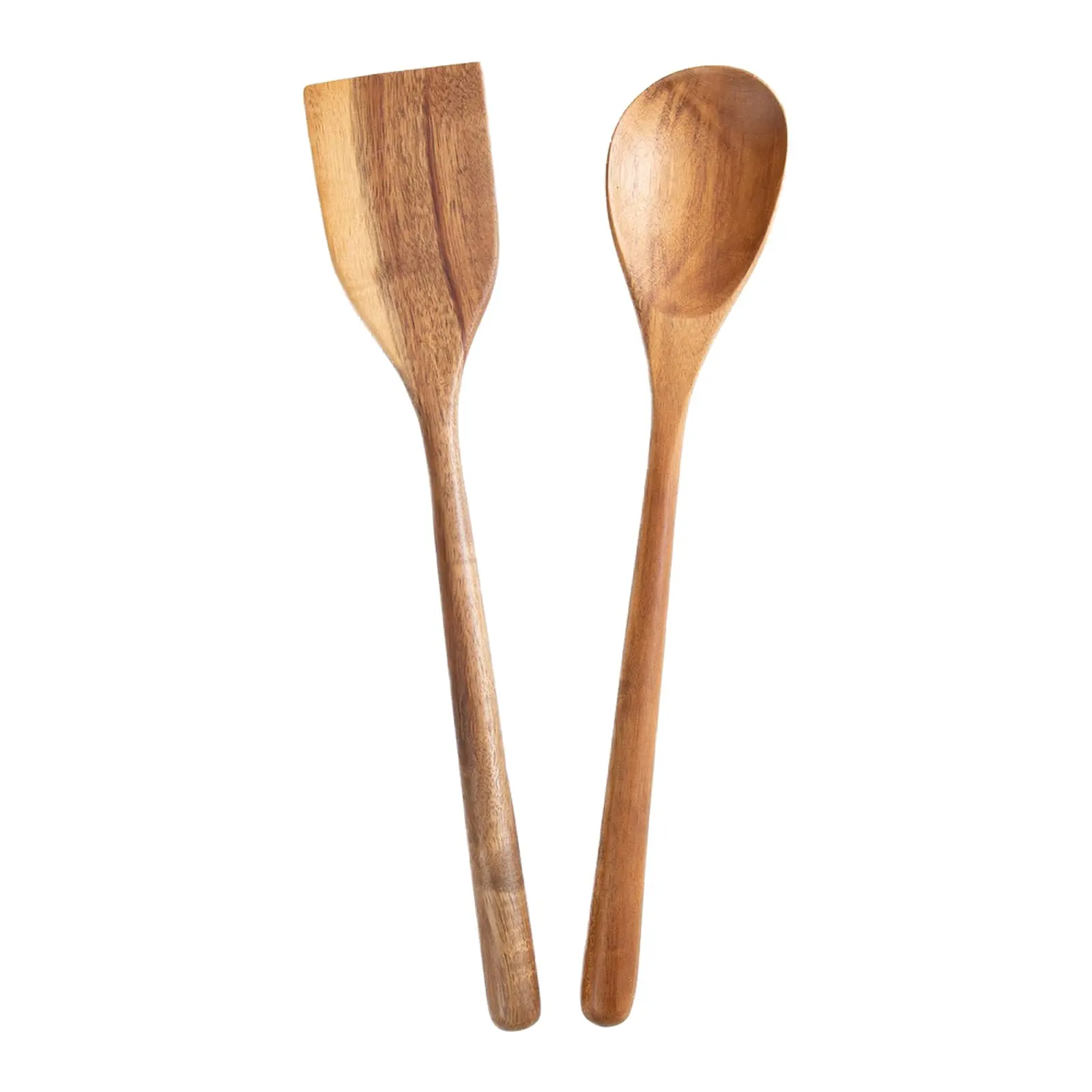 Extra Large Wooden Utensils For Cooking  Big Corner Spoon Spatula Long Handle Giant Kitchen Utensil Set Of 2 17" Heavy Duty Wood Scoop Spoons Serving Food Safe And Easy To Use