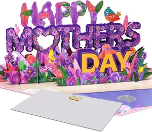 Mothers Day Card Pop Up Flowers 3D Pop Up Mothers Day Card for Mom Wife Sister Grandma Happy Mothers Day Gifts Cards Pop Up Mothers Day Cards with Envelopes