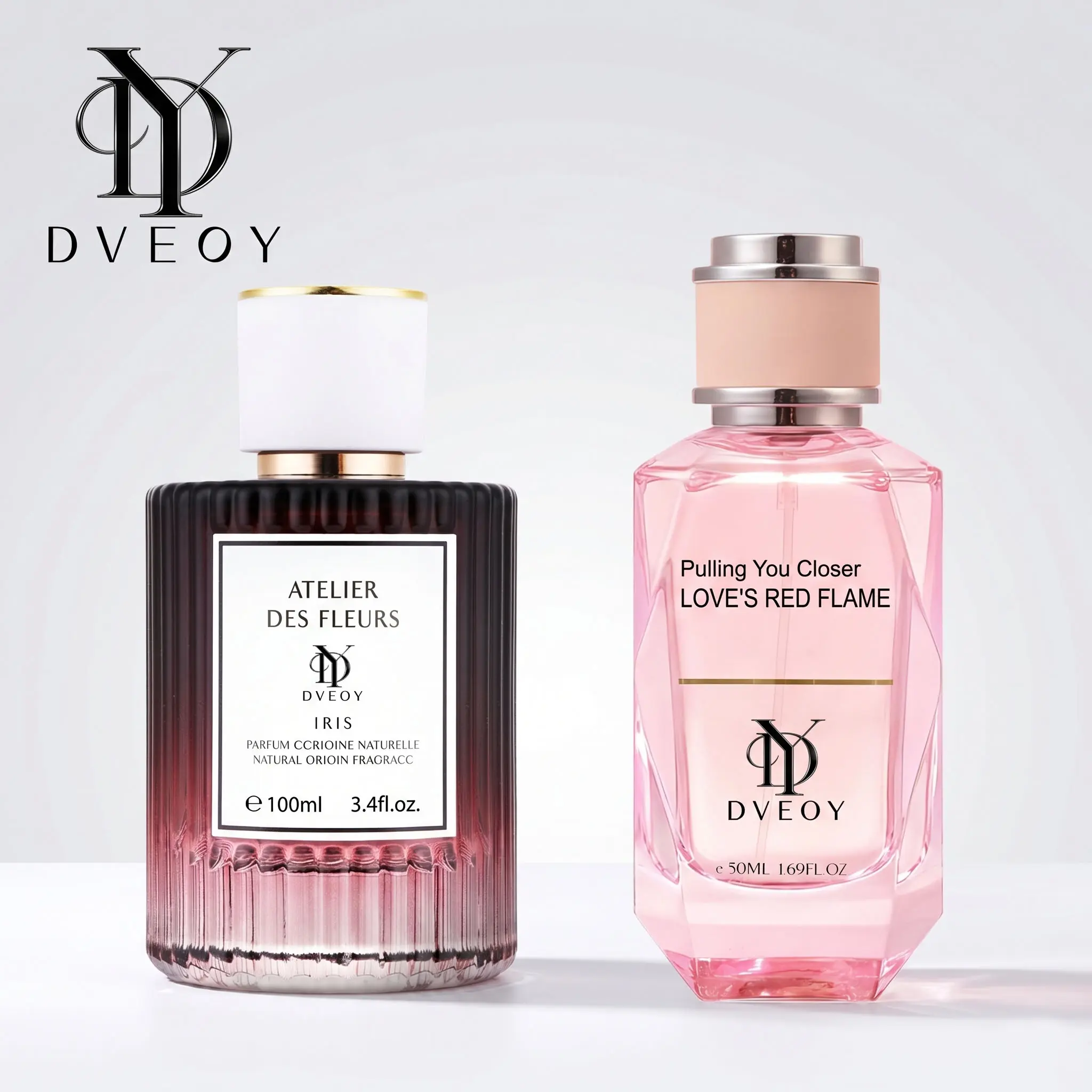 DVEO Unisex Cologne 2-Piece Set: Perfume Kiss and Eveningw (Dusk Approaching), 100 ml + 50 ml. A unisex fragrance duo suitable for all occasions, with long-lasting scent. Cruelty-free and vegan fragrance set, featuring carefully selected elegant aromas.