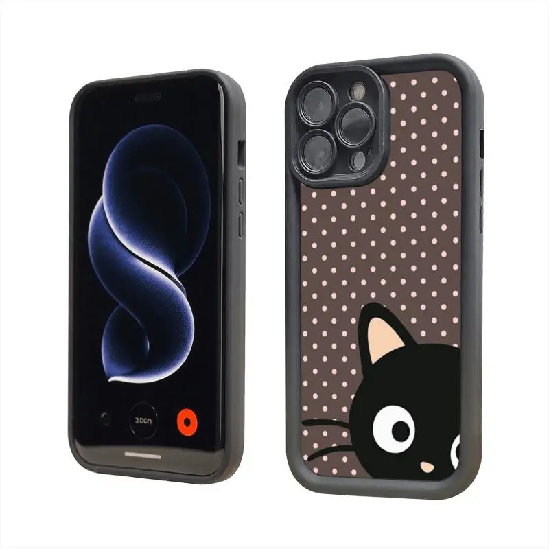 Kawaii Chococat Cartoon Dual Layer TPU Shockproof Phone Case - Cat Aesthetic Accessory for iPhone Series (11,12 Mini,13,14 Plus,15,16 E,17 Pro Max), Ideal Birthday Gift, Accessories