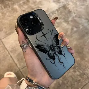 Butterfly Pattern Phone Case Decorative TPU Protector Cover Compatible with iPhone 11 12 13 14 15 16 17 Pro Max Lightweight Impact Resistant