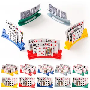 Curved Poker Stand, Hands Shaped Playing Card Holder, Portable Card Game Organizer, Family Party Table Game Accessories, 1/2/4 Pcs