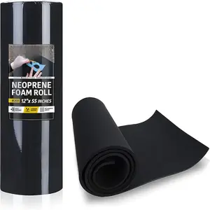 Neoprene Sponge  Rubber Sheet Roll, Black, 1/4-Inch Thick, 12 Inches x 55 Inches, Neoprene Padding Sheet for Sealing, DIY Gasket,  Costume, Craft, and Tool Chest Liner