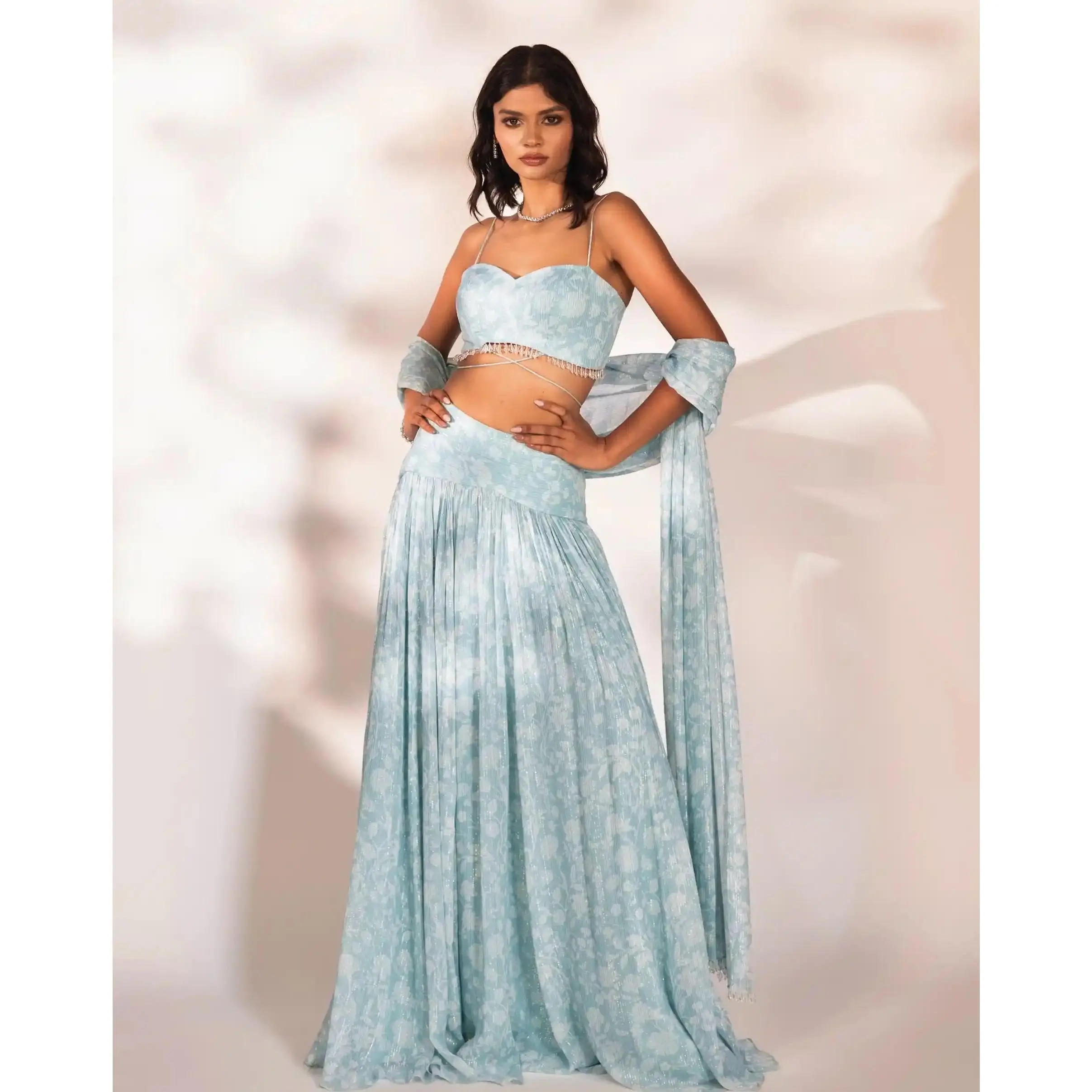 Delia blue lehenga set