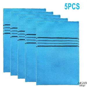 5Pcs Korean Coarse-Grain Exfoliating Shower Scrub Gloves, Adult Self-Care Body Scrubber Set, Portable Bathroom Accessory for Daily Skin Exfoliation & Bath