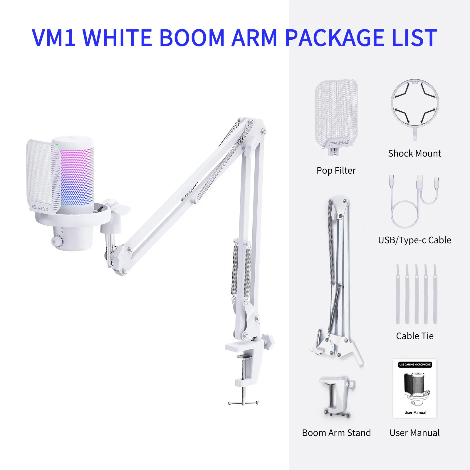 VM1-AS with boom arm (white)