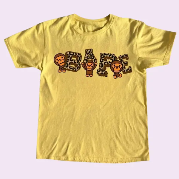 Vintage Brown Monkey Graphic T-Shirt, Y2K Cartoon Ape Shirt, Retro Streetwear Tee, Unisex Casual Top