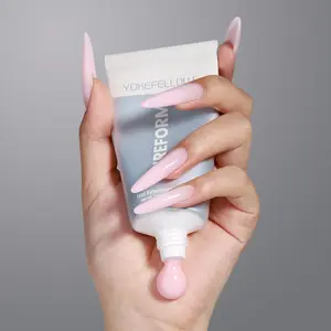 YOKEFELLOW PUREFORM Extension Gel HEMA-Free TPO-Free TMPTA-Free Safe Formula Nail Extension Gel 50g/1.76oz Long Lasting Poly Extension Nail Gel Profession Nail Gel Polish Use with Nail Molds Nail Art Design Manicure Gifts for Women PF03 Baby Pink