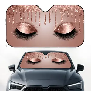 1pc, Glittering Eyescape Elegance Floral Pattern Auto Windshield Sun Shade, Unique Design Interior Accessory, Ideal for Daily Driving, Road Trips, and Relaxing in the Park