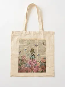 Sale up to 50%, Limited flash Deal, Alice In Wonderland - Wonderland Garden Cotton Tote Bag
