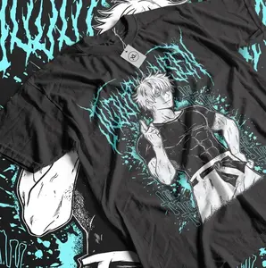 Gojo Satoru T-shirt Jujutsu Kaisen Nanami Anime Horror Funny Gift Shirt All Size