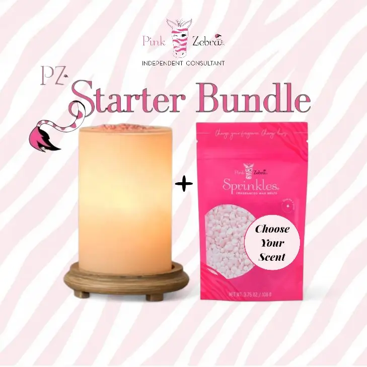 Pink Zebra STARTER BUNDLE Simmering Light candle wax warmer and Premium Sprinkles non-toxic scented soy wax melts Home fragrance and decor Aromatherapy Scent