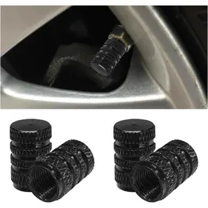 4PCS Car Tire Valve Stem Caps - Aluminum Alloy Valve Cap Car Air Cover - Dust Proof & Corrosion Resistant Tire Valve Cover - Universal Stem Covers for Cars, Trucks, Bikes, Motorcycles