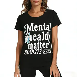 2026 Trending Distressed Mental Health Matters Graphic Tee - 800-273-82 Hotline Oversized Cotton T-Shirt for Streetwear & Mental Health Advocates ✨
