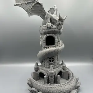Dungeons And Dragons 12 Inch Dragon Dice Tower Figurine for Unique Home Decor