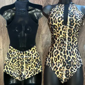 Cheetah Print Leotard: Adult Medium Bodysuit Womenswear