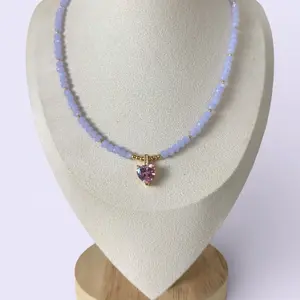 Lila Necklace with Heart Pendant and Beaded Design for Women's Fashion