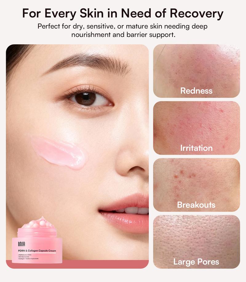 INIA PDRN + Peptide Repair Bundle – Cream & Serum Duo for Deep Repair & Radiant, Firmly Hydrated Skin with Salmon DNA, Peptides & Niacinamide, Safe for Sensitive Skin