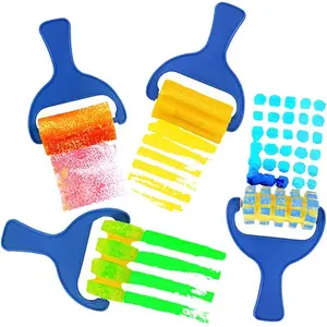 Foam Brush Roller Sponge Mini Paint Brushes for Kids DIY Art Craft Painting Tool Set