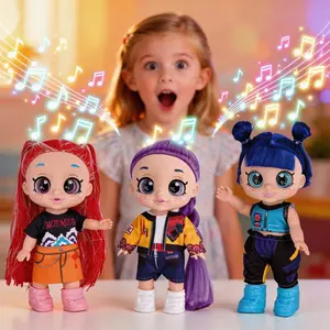 Anime Girl Group Action Figure Dolls, Idol Merch Girl Group Toys, Desktop Ornaments, Statues,  Singing Dolls, 5D Glitter Eyes, 10inch with Music Function, Fan Collectibles Gifts for Girls Boys