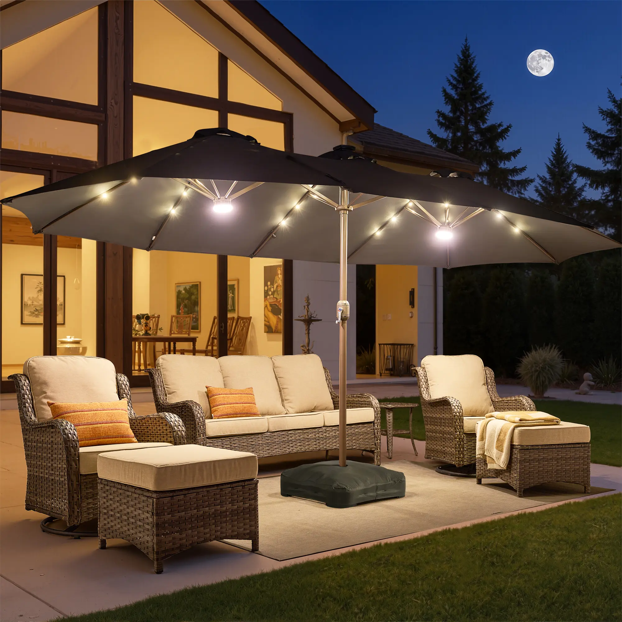 With Warm Lights Umbrella