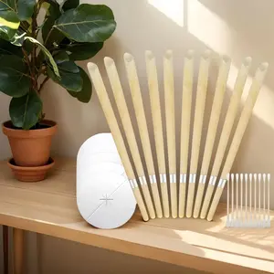 10 Pcs Ear Wax Removal Candles - Plain Candles Cotton Swabs Protective Candles Set - Ear Wax Removal Kit