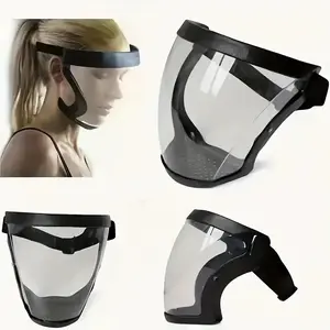 Full Face Clear Mask with Adjustable Buckle - Reusable and Heat Resistant Mask for Work, Outdoors, Garage and Kitchen Use Goggles Disposable Gloves