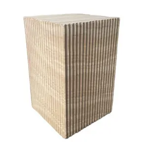 Sagebrook Home Beige Concrete Accent Table - Durable 19" Square Home Decor Piece for a Modern Touch to Any Room