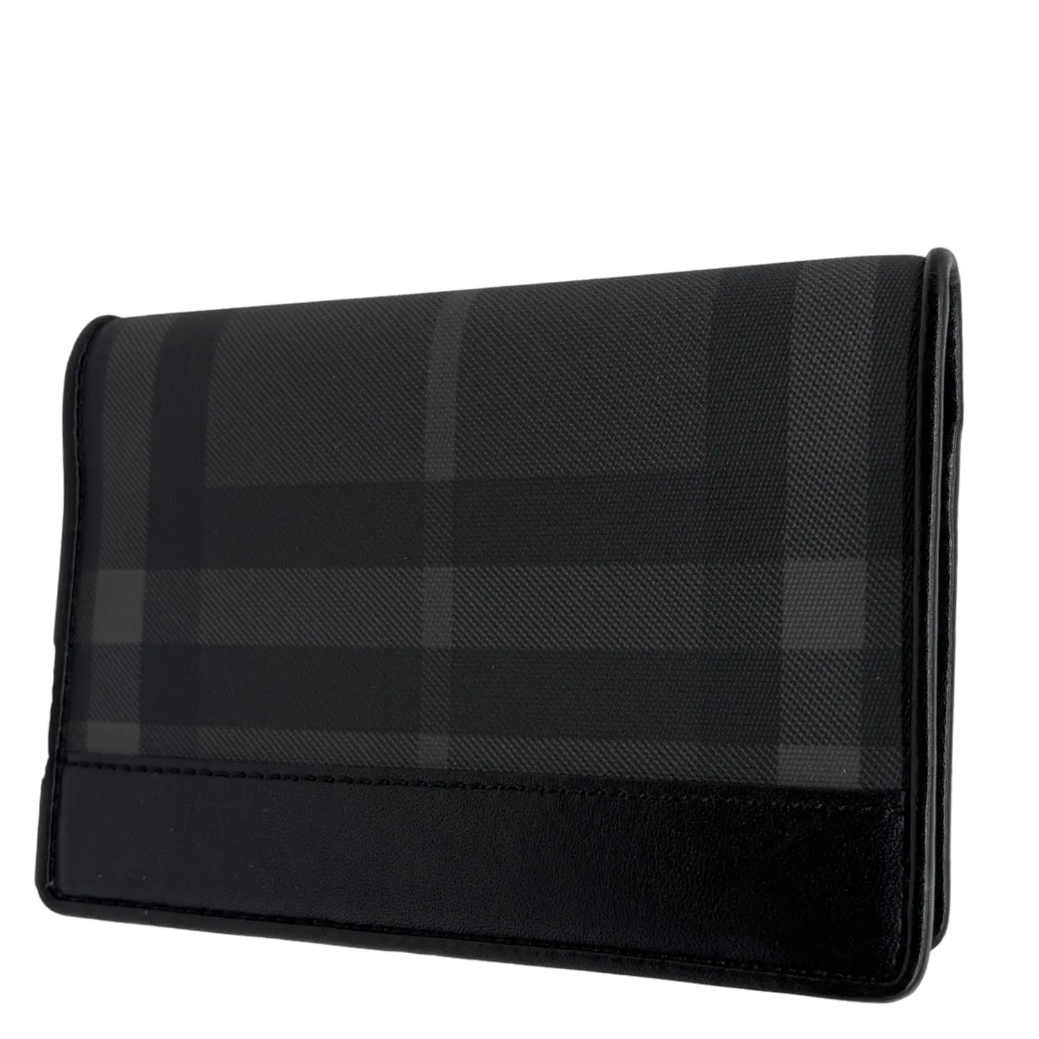 Pre-owned BURBERRY Canvas Clutches & Wristlets Check Bifold Wallet Grey