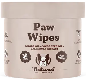 Natural Dog Company Paw Wipes for Dogs - Pet Grooming Supplies