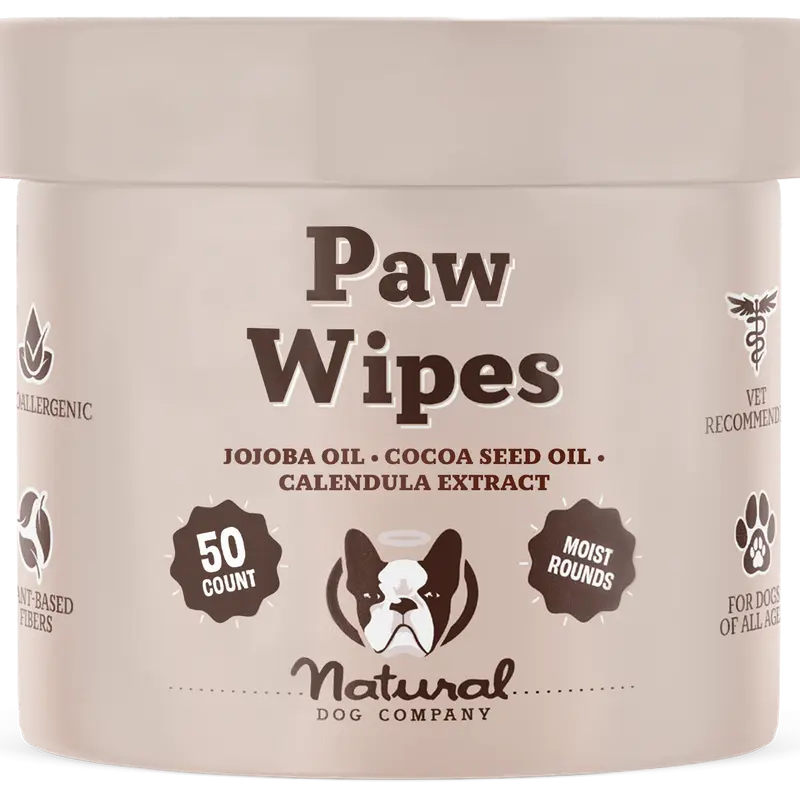 Natural Dog Company Paw Wipes for Dogs - Pet Grooming Supplies