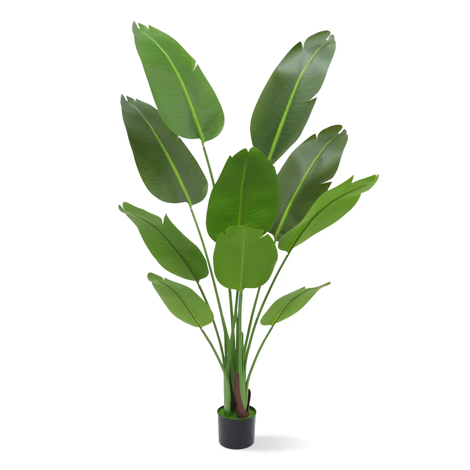 Elegant Artificial Bird of Paradise Tree - 5.25ft Tropical Plant with 10 Lifelike Silk Leaves, Ideal for Home, Office, Patio, and Living Room Decor De