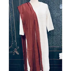 Chocolate brown chiffon dupatta