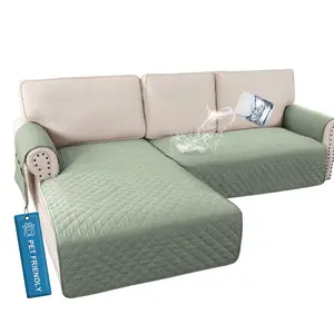 PrimeBeau 2 Piece L Shaped Couch Covers for Sectional Loveseat Couch Cover with Chaise Lounge 100% Waterproof Furniture Covers for Pets