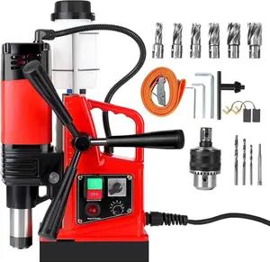 GARVEE Magnetic Drill Press - Powerful Portable Core Drilling Machine with Adjustable Speed (1100W-1300W), High RPM (550-810), Ideal for Metalworking, Industrial Use, and Home Improvement Projects