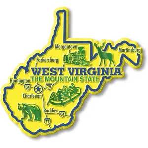 West Virginia Giant State Magnet by Classic Magnets, 4.2" x 3.8"