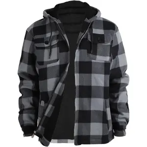 Hoodies for Men Winter Warm Heavyweight Sherpa Lined Fleece Zip Up Hoody Jacket