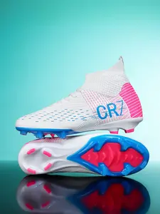 Unisex High-Top Football Shoes, Long Studs, Synthetic Leather, Sporty Style, All Seasons, Durable & Breathable, Ideal for Training