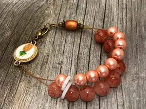 Pineapple Peach Abacus Knitting Row Counter Bracelet