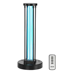 VEVOR UV Light, 36W Ultraviolet Lamp with Ozone Purifier, UVC Lamp with 30/60/120 Minutes 3-Gear Timer and Remote Control, for Room up to 400 sqft, UVO Lights for Living Room, Bedroom, Hotel, School